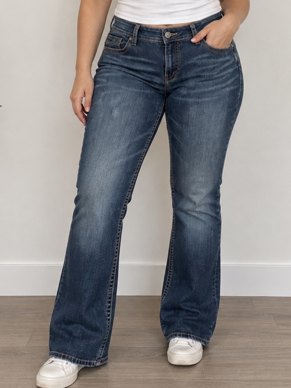 Silver Jeans Suki 17 Dark Wash Low Rise Bootcut Jeans W34 L34 Y2K Plus Size 00s
